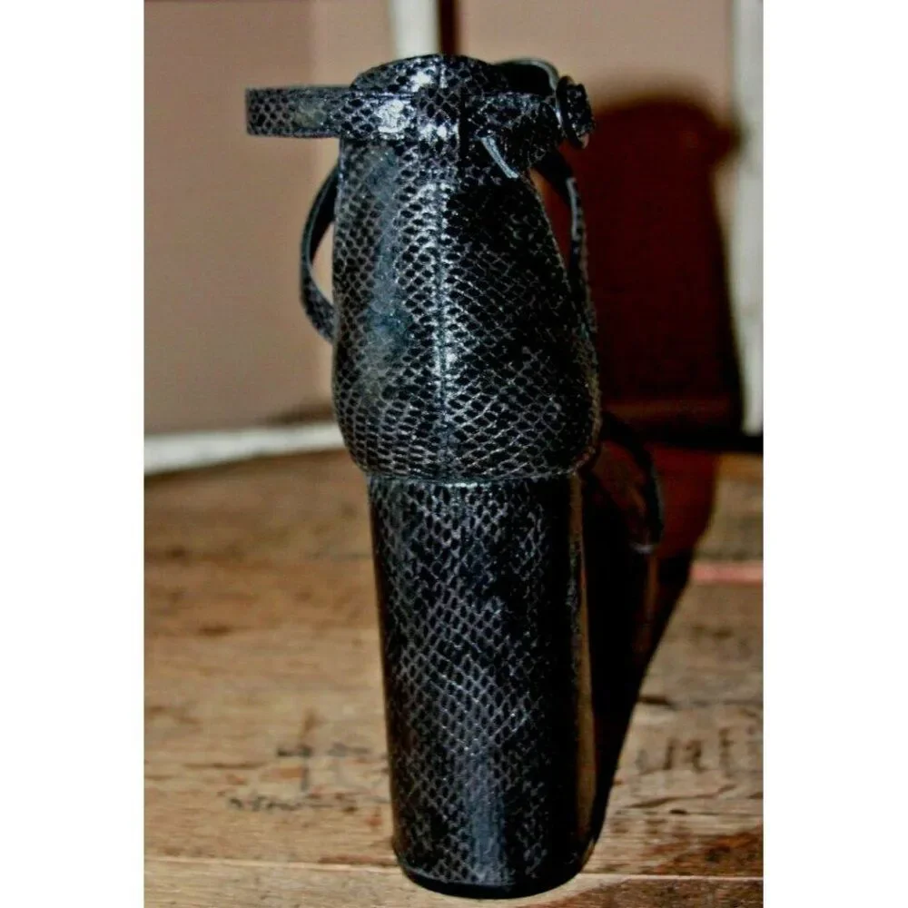 Nasty Gal Women's 8 Snake it to the limit Faux snake platform heels - New